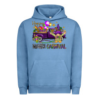Pigment Pebble Blue Happy Mardi Carnival with truck Urban Hoodie - NancyCooperArtShop