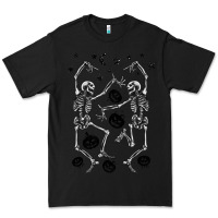 Black halloween dancing skeletons Premium Tee - BarkalooDesign
