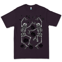 Plum halloween dancing skeletons Premium Tee - BarkalooDesign