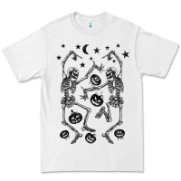 White halloween dancing skeletons Premium Tee - BarkalooDesign