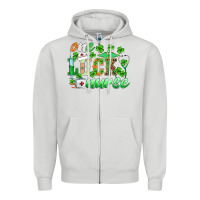 Dove Grey st.patricks one lucky nurse Zipper Hoodie - BarkalooDesign