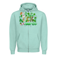 Seafoam st.patricks one lucky nurse Zipper Hoodie - BarkalooDesign
