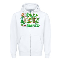 White st.patricks one lucky nurse Zipper Hoodie - BarkalooDesign