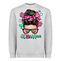 Heather Grey dog mom messy bun Heavyweight Sweatshirt - Zillion Design Studio