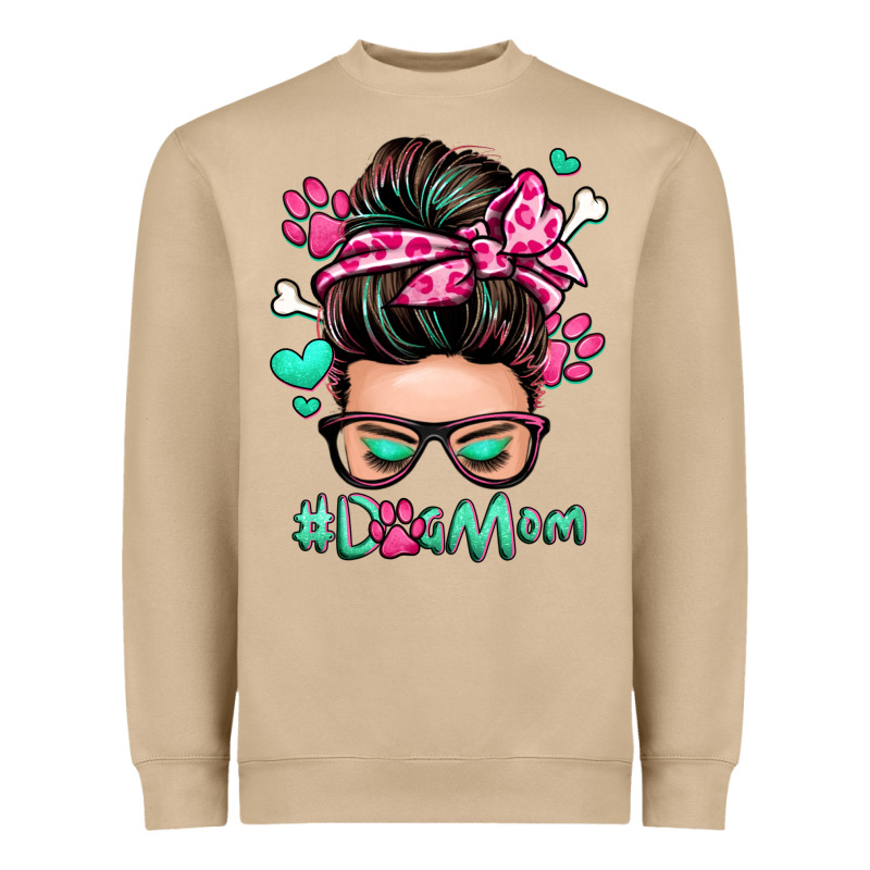 Dog Mom Messy Bun Heavyweight Sweatshirt by Zillion Design Studio | Teevron