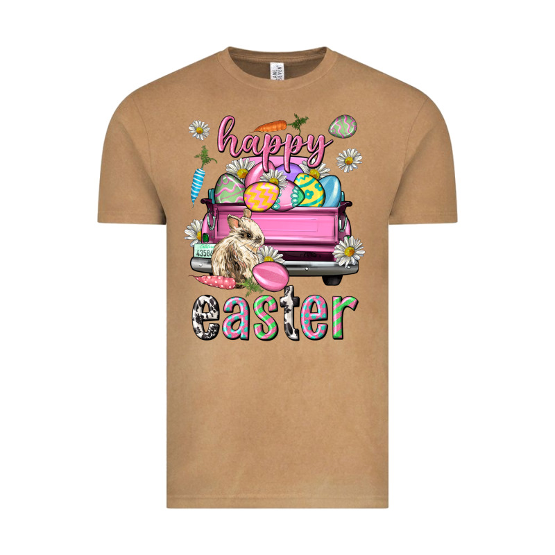 Bunny Happy Easter Truck Easter Day Vintage Tee by Neo Western | Teevron