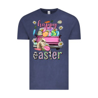 Vintage Denim Bunny Happy Easter truck Easter Day Vintage Tee - Neo Western