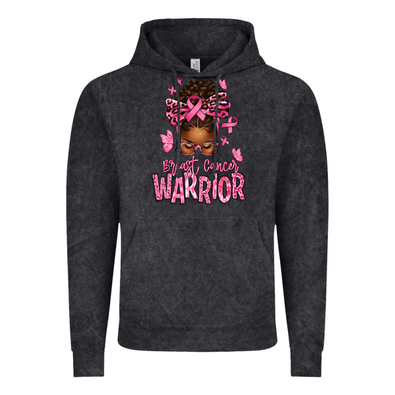 Brest Cancer Warrior Afro Messy Bun Vintage Hoodie by texasbilliewilder | Teevron