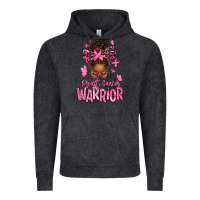 Vintage Black brest cancer warrior afro messy bun Vintage Hoodie - texasbilliewilder