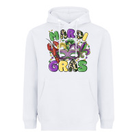 White mardi gras Heavyweight Hoodie - MaliasSmallBusiness