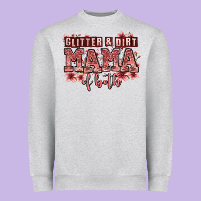 Glitter And Dirt Mama Of Both Girls Heavyweight Sweatshirt Designed By Zillion Design Studio