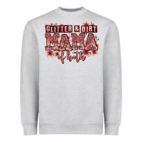 Heather Grey glitter and dirt mama of both girls Heavyweight Sweatshirt - Zillion Design Studio