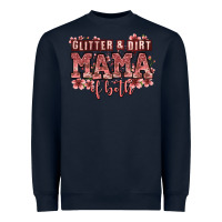 Navy glitter and dirt mama of both girls Heavyweight Sweatshirt - Zillion Design Studio