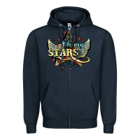 Navy oh my stars america wings Zipper Hoodie - NancyCooperArtShop