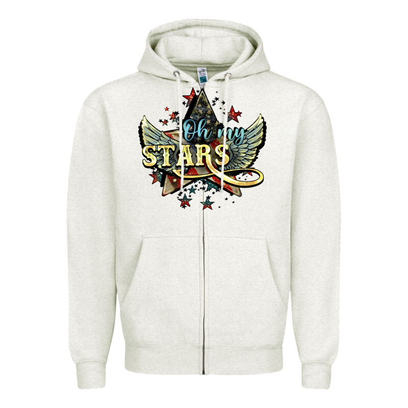 Oh My Stars America Wings Zipper Hoodie by NancyCooperArtShop | Teevron