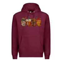 Burgundy leopard and cowhide drink Premium Hoodie - RacoonDesign
