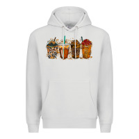 Dove Grey leopard and cowhide drink Premium Hoodie - RacoonDesign