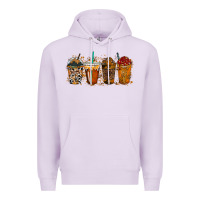 Lilac leopard and cowhide drink Premium Hoodie - RacoonDesign