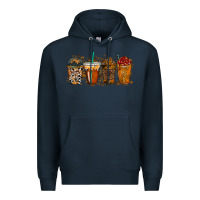 Navy leopard and cowhide drink Premium Hoodie - RacoonDesign