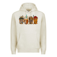Oatmeal Heather leopard and cowhide drink Premium Hoodie - RacoonDesign