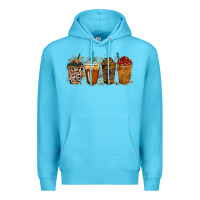 Ocean Blue leopard and cowhide drink Premium Hoodie - RacoonDesign