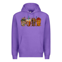 Purple leopard and cowhide drink Premium Hoodie - RacoonDesign