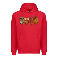 Red leopard and cowhide drink Premium Hoodie - RacoonDesign