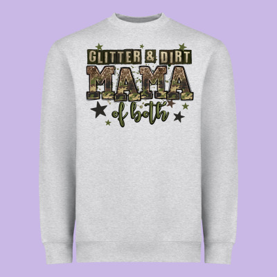Glitter And Dirt Mama Of Both Heavyweight Sweatshirt Designed By Zillion Design Studio