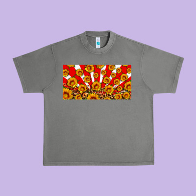 Usa Sunflowers Leopard License Plate Urban Heavy Tee Designed By Hra Design Shop