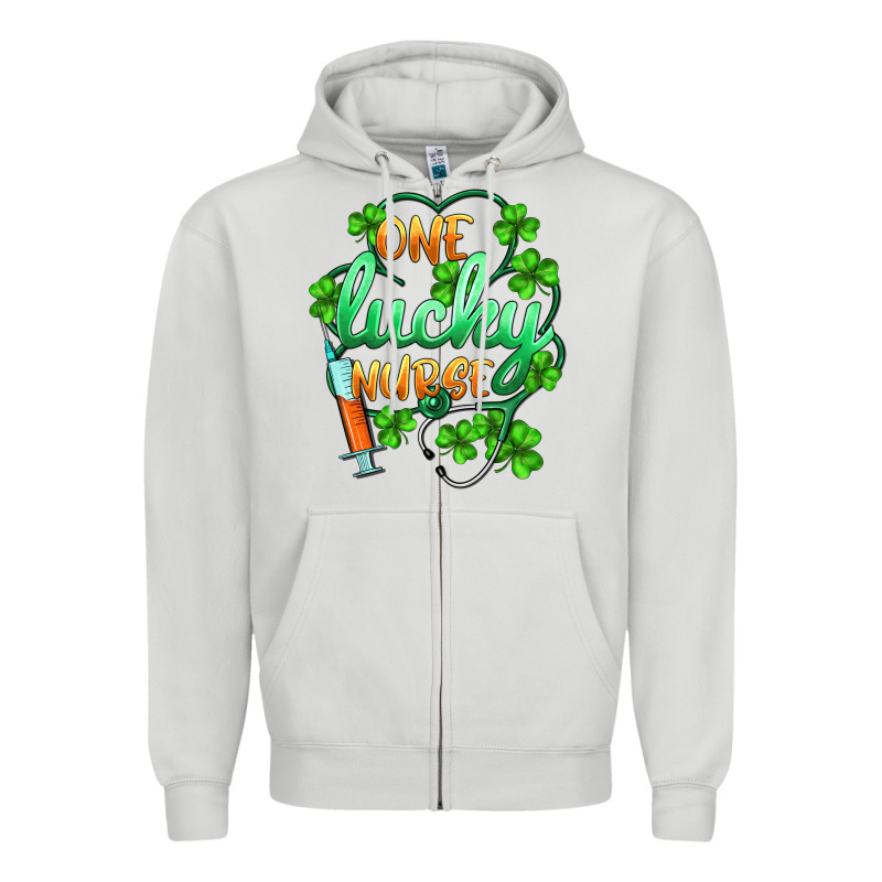 St.patricks One Lucky Nurse Zipper Hoodie by BarkalooDesign | Teevron