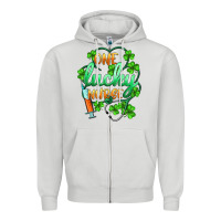 Dove Grey st.patricks one lucky nurse Zipper Hoodie - BarkalooDesign