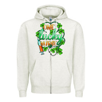 Oatmeal Heather st.patricks one lucky nurse Zipper Hoodie - BarkalooDesign