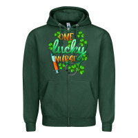 Sports Green st.patricks one lucky nurse Zipper Hoodie - BarkalooDesign