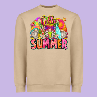 Hello Summer Gnomes Heavyweight Sweatshirt Designed By Zillion Design Studio
