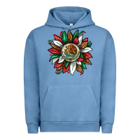 Pigment Pebble Blue Mexican Sunflower Urban Hoodie - texasbilliewilder