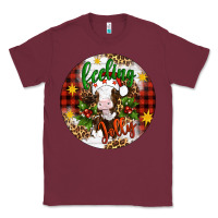 Burgundy Christmas feeling jolly cow ornament Classic Tee - Artiststas