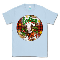 Dusty Blue Christmas feeling jolly cow ornament Classic Tee - Artiststas