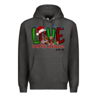 Charcoal Heather love came dow christmas Premium Hoodie - RacoonDesign