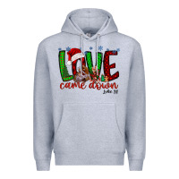 Heather Grey love came dow christmas Premium Hoodie - RacoonDesign