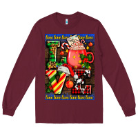 Burgundy love coffee cup Christmas Long Sleeve Tee - AdoDesignShop
