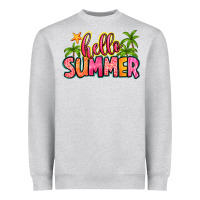 Heather Grey hello summer Heavyweight Sweatshirt - Zillion Design Studio