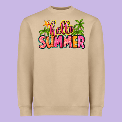 Hello Summer Heavyweight Sweatshirt Designed By Zillion Design Studio