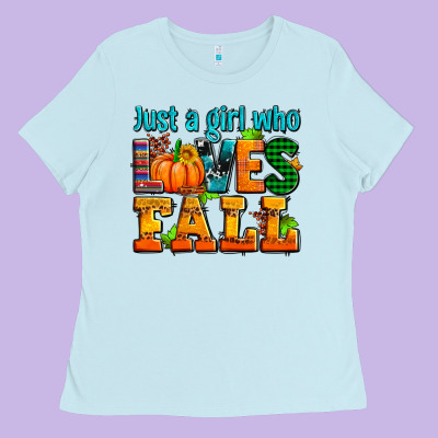 Just A Girl Who Loves Fall Ladies Tee Designed By Adodesignshop
