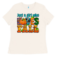 Bone just a girl who loves fall Ladies Tee - AdoDesignShop