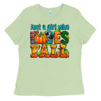 Matcha just a girl who loves fall Ladies Tee - AdoDesignShop