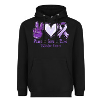 Black Peace love cure Testicular Cancer Heavyweight Hoodie - NancyCooperArtShop