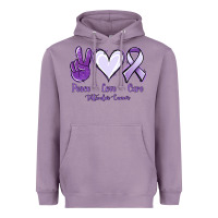 Lavender Peace love cure Testicular Cancer Heavyweight Hoodie - NancyCooperArtShop