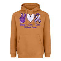 Meerkat Peace love cure Testicular Cancer Heavyweight Hoodie - NancyCooperArtShop