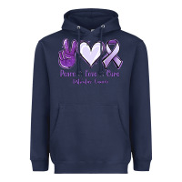 Navy Peace love cure Testicular Cancer Heavyweight Hoodie - NancyCooperArtShop