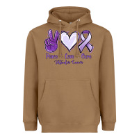 Toasted Coconut Peace love cure Testicular Cancer Heavyweight Hoodie - NancyCooperArtShop
